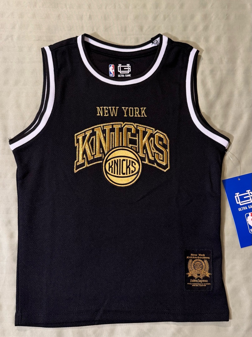 NBA New York Knicks Black and Gold Kids Jersey
